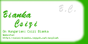 bianka csizi business card